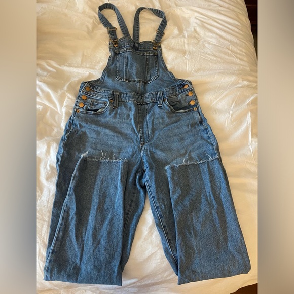 Women's Denim Overalls - Universal Thread™ Medium Wash - Picture 2 of 6